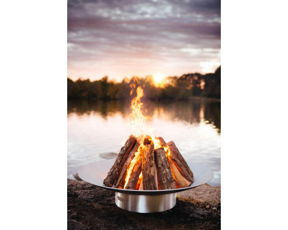 Fire Pit Art Bella Vita 34" Liquid Propane - All Weather Electronic Ignition AWEIS - Stainless Steel