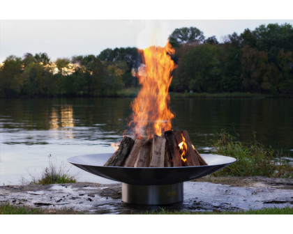 Fire Pit Art Bella Vita 34" Liquid Propane - All Weather Electronic Ignition AWEIS - Stainless Steel