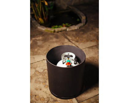 Fire Pit Art Filling Station for Liquid Propane Tank - Painted Black