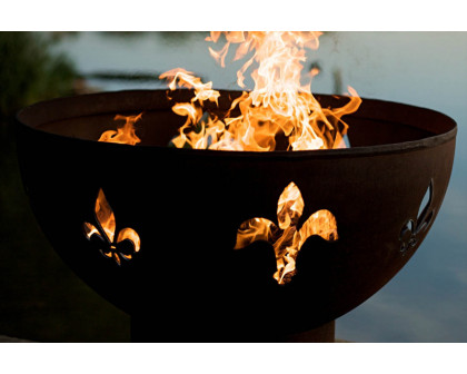 Fire Pit Art - Fleur De Lis Wood Burning