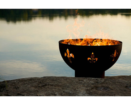 Fire Pit Art - Fleur De Lis Wood Burning