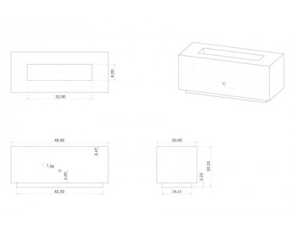 Fire Pit Art Linear 48" Natural Gas - Match Lit - Mojave