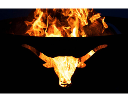 Fire Pit Art Longhorn Natural Gas - Match Lit - Silverado