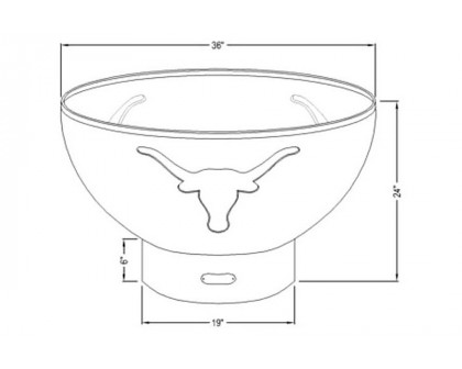 Fire Pit Art Longhorn Natural Gas - Match Lit - Silverado