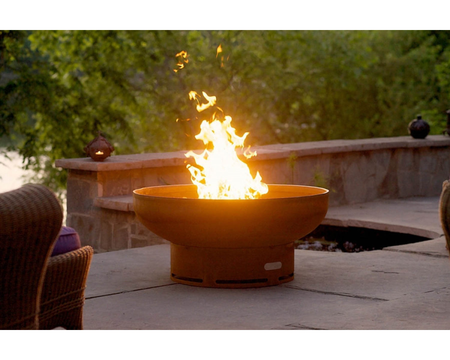 Fire Pit Art Low Boy 30" Natural Gas - All Weather Electronic Ignition AWEIS - Iron Oxide Patina