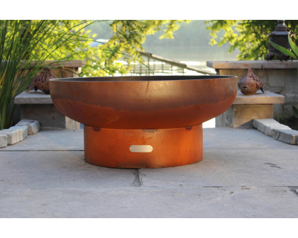 Fire Pit Art Low Boy 30" Natural Gas - All Weather Electronic Ignition AWEIS - Iron Oxide Patina