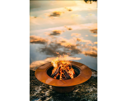 Fire Pit Art Magnum with Lid Liquid Propane - All Weather Electronic Ignition AWEIS - Speckled Oak