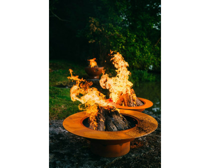 Fire Pit Art Magnum with Lid Liquid Propane - All Weather Electronic Ignition AWEIS - Speckled Oak