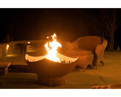 Fire Pit Art Manta Ray Wood Burning - Iron Oxide Patina