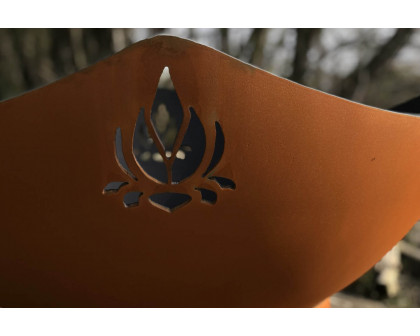 Fire Pit Art Namaste Wood Burning - Iron Oxide Patina