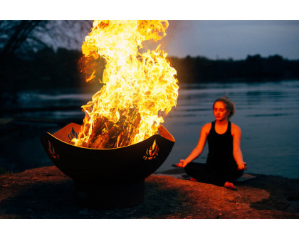 Fire Pit Art Namaste Wood Burning - Iron Oxide Patina