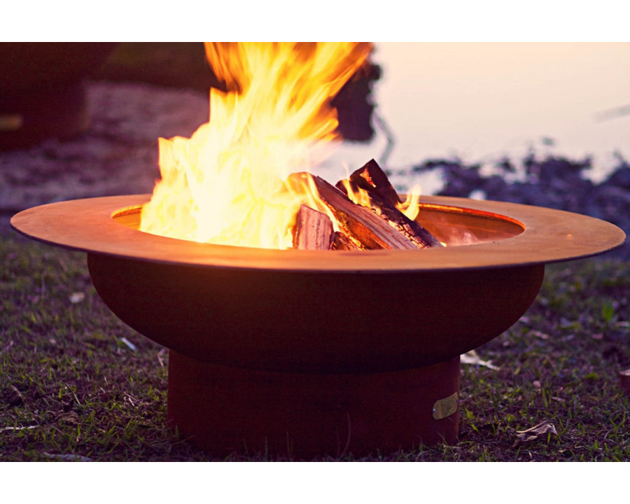 Fire Pit Art Saturn Natural Gas - Match Lit - Textured Black