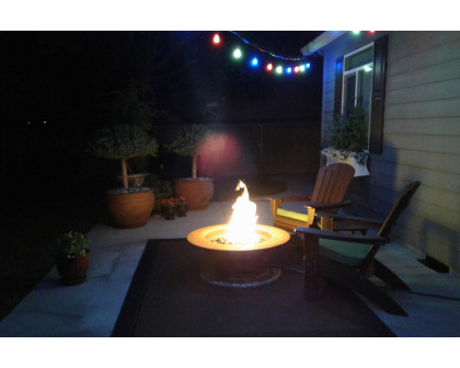 Fire Pit Art™ Saturn Liquid Propane - All Weather Electronic Ignition AWEIS - Bronze