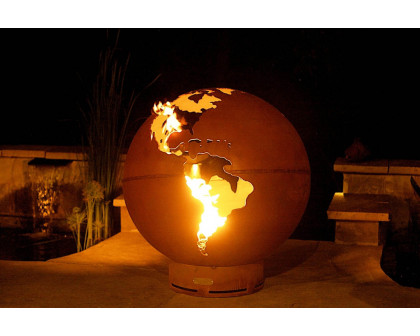 Fire Pit Art Third Rock Natural Gas - Match Lit - Bronze