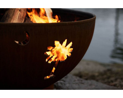 Fire Pit Art™ Tropical Moon Natural Gas - Match Lit - Mojave