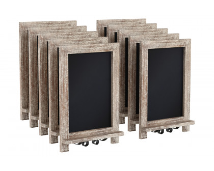 BLNK Canterbury Weathered Tabletop Magnetic Chalkboards with Metal Scrolled Legs Set of 10 - 9.5"W x 14"H