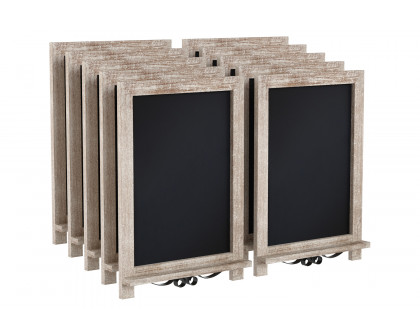 BLNK Canterbury Weathered Tabletop Magnetic Chalkboards with Metal Scrolled Legs Set of 10 - 12"W x 17"H