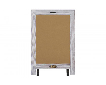 BLNK Canterbury Whitewashed Tabletop Magnetic Chalkboards with Metal Scrolled Legs Set of 10 - 9.5"W x 14"H