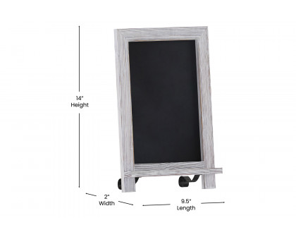 BLNK Canterbury Whitewashed Tabletop Magnetic Chalkboards with Metal Scrolled Legs Set of 10 - 9.5"W x 14"H