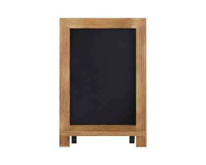 BLNK Canterbury Torched Wood Tabletop Magnetic Chalkboards with Metal Scrolled Legs Set of 10 - 9.5"W x 14"H