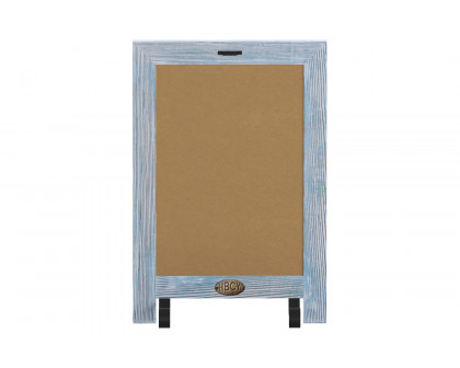 BLNK Canterbury Rustic Blue Tabletop Magnetic Chalkboards with Metal Scrolled Legs Set of 10 - 9.5"W x 14"H