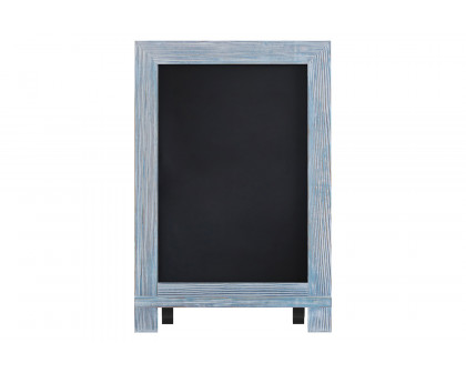 BLNK Canterbury Rustic Blue Tabletop Magnetic Chalkboards with Metal Scrolled Legs Set of 10 - 9.5"W x 14"H