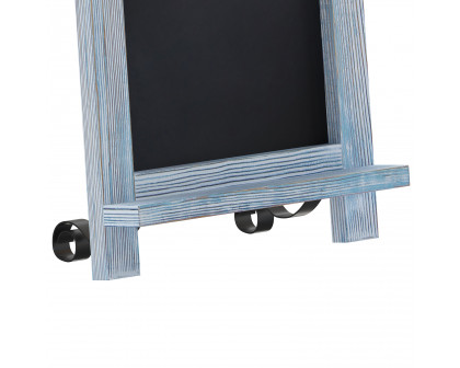 BLNK Canterbury Rustic Blue Tabletop Magnetic Chalkboards with Metal Scrolled Legs Set of 10 - 9.5"W x 14"H