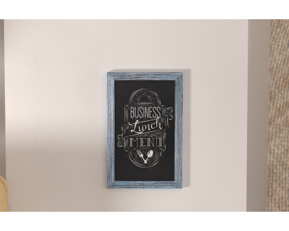 BLNK Canterbury Wall Mount Magnetic Chalkboard Sign Set of 10 - Rustic Blue