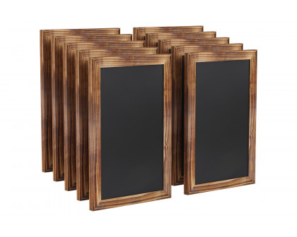 BLNK Canterbury Wall Mount Magnetic Chalkboard Sign Set of 10 - Torched Wood