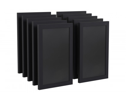 BLNK Canterbury Wall Mount Magnetic Chalkboard Sign Set of 10 - Black