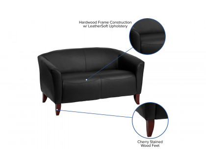 BLNK HERCULES Imperial Series LeatherSoft Loveseat - Black