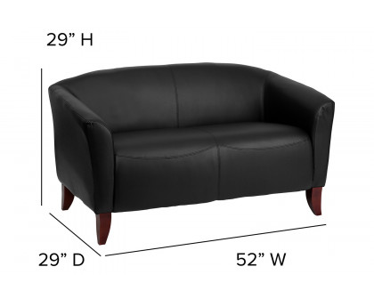 BLNK HERCULES Imperial Series LeatherSoft Loveseat - Black