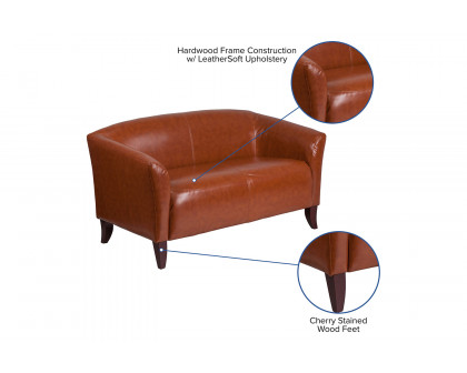 BLNK HERCULES Imperial Series LeatherSoft Loveseat - Cognac