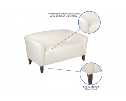 BLNK HERCULES Imperial Series LeatherSoft Loveseat - Ivory