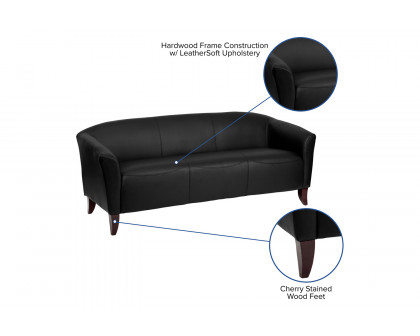 BLNK HERCULES Imperial Series LeatherSoft Sofa - Black