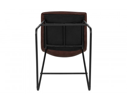 BLNK Reagan Commercial LeatherSoft Counter Height Bar Stools Set of 2 - Dark Brown