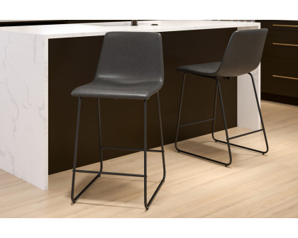 BLNK Reagan Commercial LeatherSoft Counter Height Bar Stools Set of 2