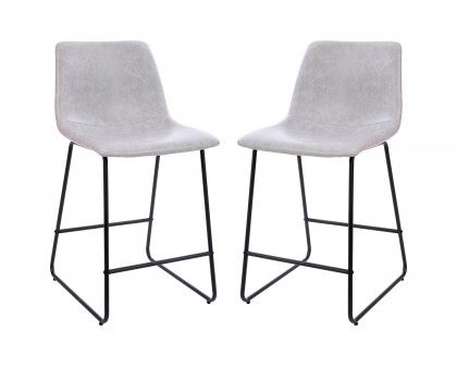 BLNK Reagan Commercial LeatherSoft Counter Height Bar Stools Set of 2