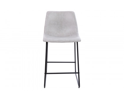 BLNK Reagan Commercial LeatherSoft Counter Height Bar Stools Set of 2 - Light Gray