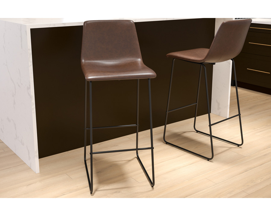 BLNK Reagan Commercial LeatherSoft Bar Height Bar Stools Set of 2