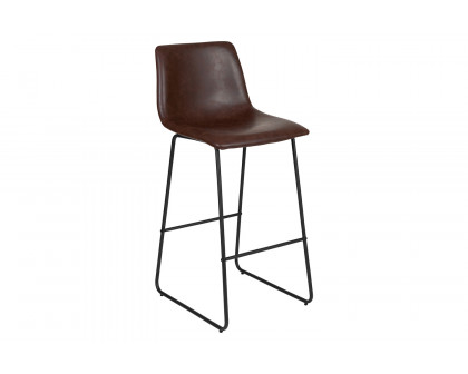 BLNK™ Reagan Commercial LeatherSoft Bar Height Bar Stools Set of 2 - Dark Brown