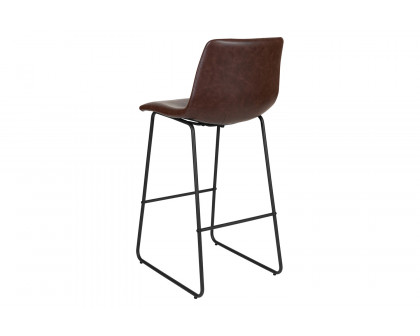 BLNK™ Reagan Commercial LeatherSoft Bar Height Bar Stools Set of 2 - Dark Brown