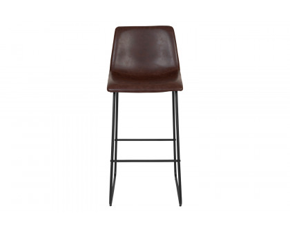 BLNK™ Reagan Commercial LeatherSoft Bar Height Bar Stools Set of 2 - Dark Brown