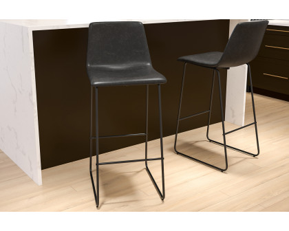 BLNK Reagan Commercial LeatherSoft Bar Height Bar Stools Set of 2