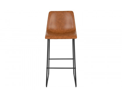 BLNK™ Reagan Commercial LeatherSoft Bar Height Bar Stools Set of 2 - Light Brown