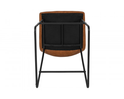 BLNK™ Reagan Commercial LeatherSoft Bar Height Bar Stools Set of 2 - Light Brown