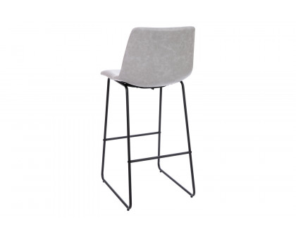 BLNK Reagan Commercial LeatherSoft Bar Height Bar Stools Set of 2 - Light Gray