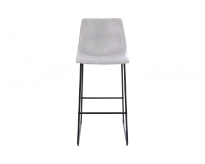 BLNK Reagan Commercial LeatherSoft Bar Height Bar Stools Set of 2 - Light Gray