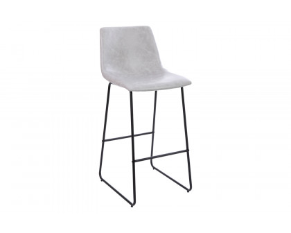 BLNK Reagan Commercial LeatherSoft Bar Height Bar Stools Set of 2 - Light Gray