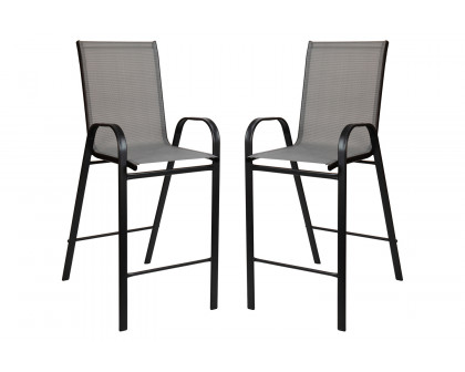 BLNK Brazos Outdoor Bar Stools with Flex Comfort Material and Metal Frame 2 Pack